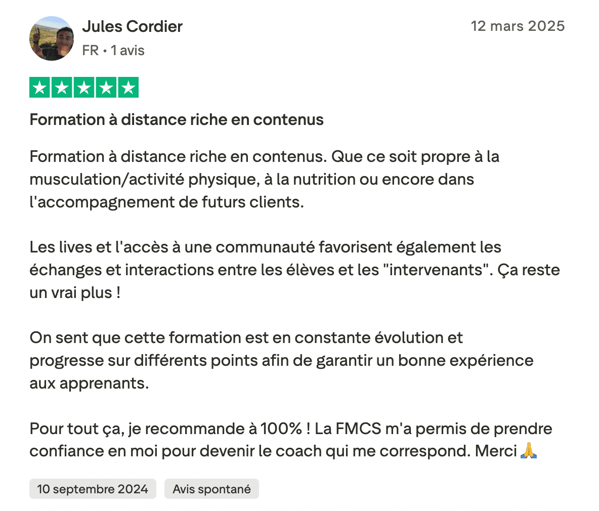 Avis certifié FMCS #14