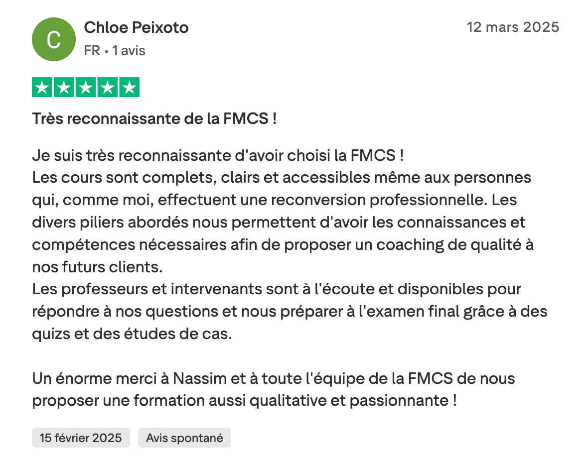 Avis certifié FMCS #18