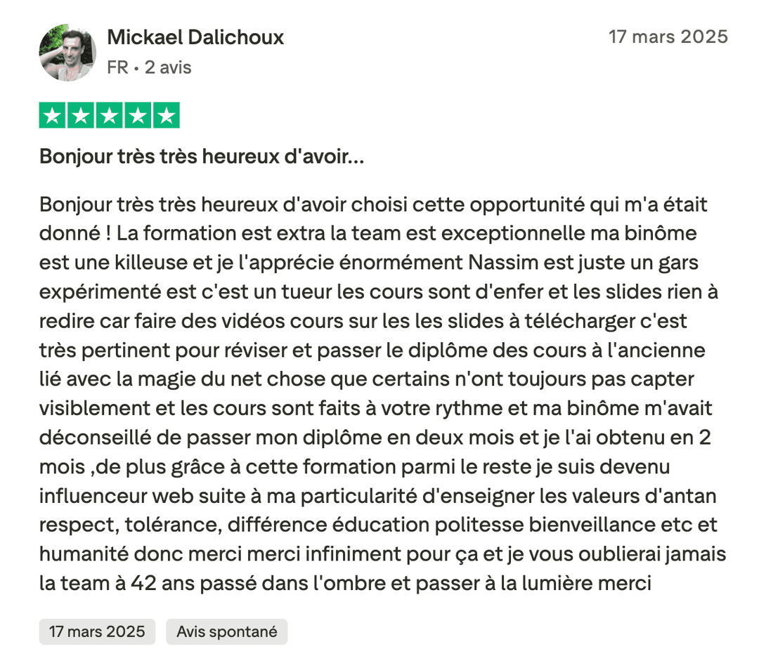 Avis Trustpilot FMCS #3